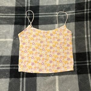Flower pattern cropped pacsun tank